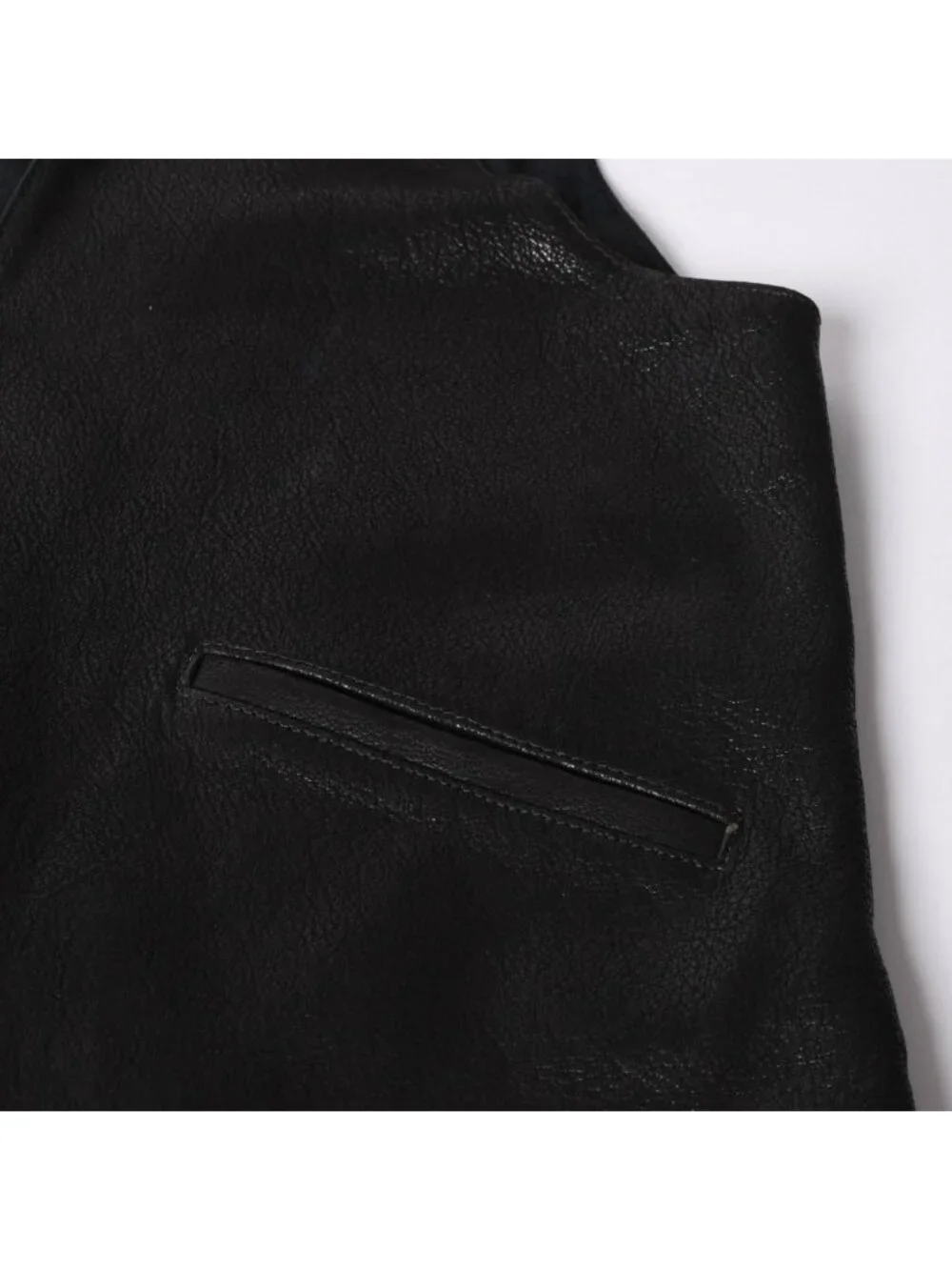 Chrome Hearts Vest Leather Dagger Zip Black Silver